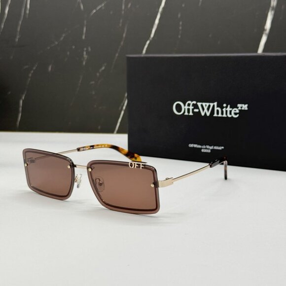 NEW OFF-WHITE OERI13N TAMPA 7664 SUNGLASSES WOMEN SQUARE HAVANA EYEWEAR main image 6